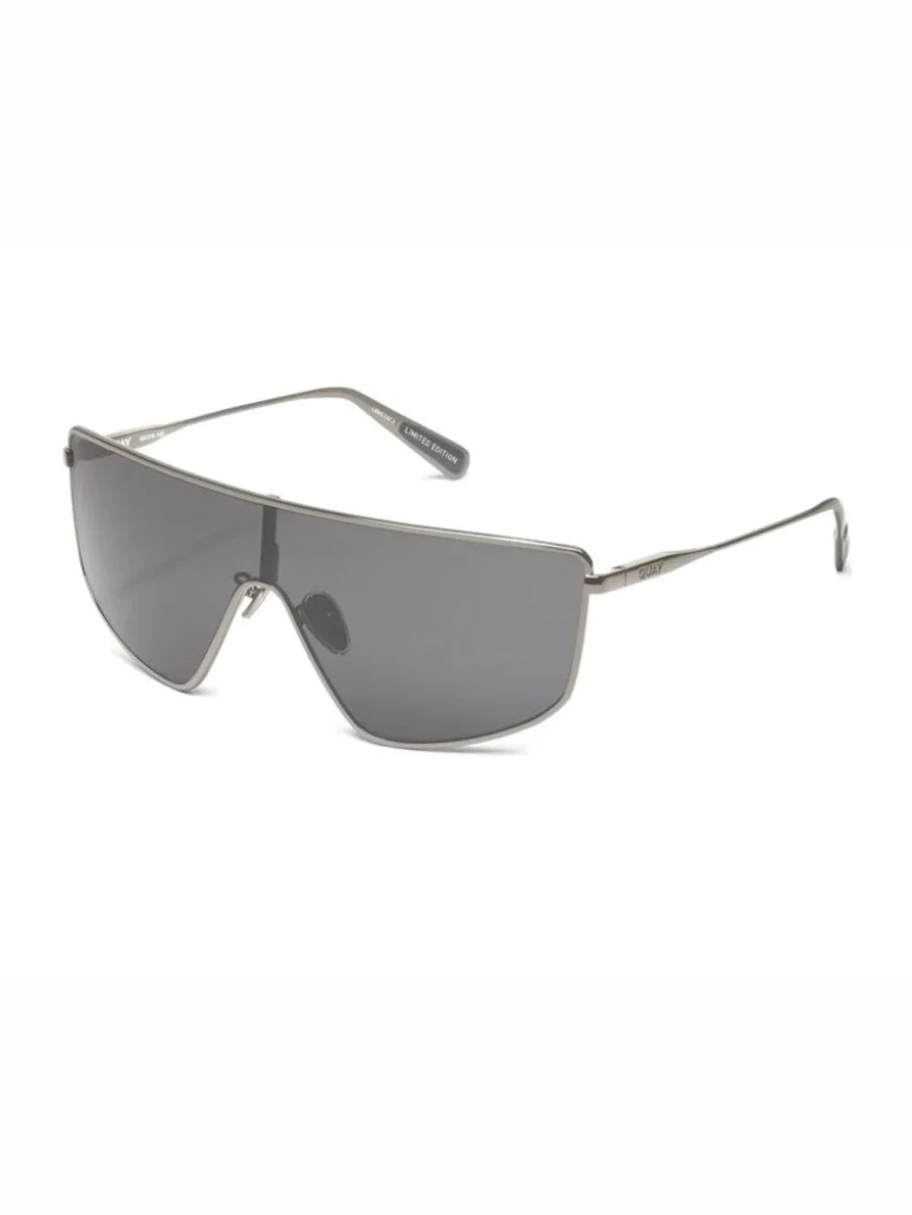 QUAY ENTOURAGE NO-NS-2438-GNMTL-SMK Women's Shield Gunmetal/Smoke Sunglasses